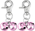EXPAWLORER Pet Bells for Dog Cat Collar Charm - 2 Pack Cat Collar Accessories Bells Loud, Pet Jingle Ornament Training Pendant Neck Decoration, Tracker for Saving Birds, Pink