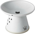 Necoichi Raised Cat Food Bowl – Ceramic Elevated Cat Bowl for Whisker & Neck Fatigue, Dishwasher Microwave Safe – Non-Slip & Anti Vomiting Ergonomic Design (Cats, Extra Wide, 2-Cups Capacity)