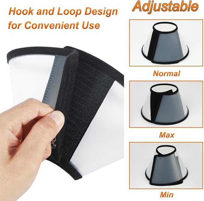 Vivifying Cat Cone Collar– 3 Sizes Lightweight Soft Edge Recovery Cone for Cats, Adjustable Plastic Elizabethan Anti-Lick E-Collar for Post-Surgery Protection (Small)