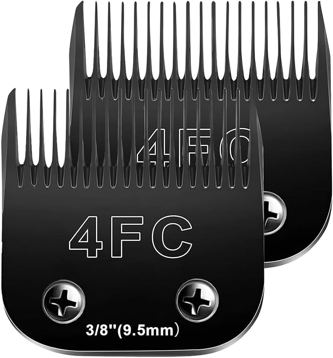 2PCS 4FC Blades Dog Grooming Blades Compatible with Andis Dog Clippers,Dog Clipper Blades Compatible with Oster A5,Wahl km10 Dog Clippers,Stainless-Steel Blade Sharp