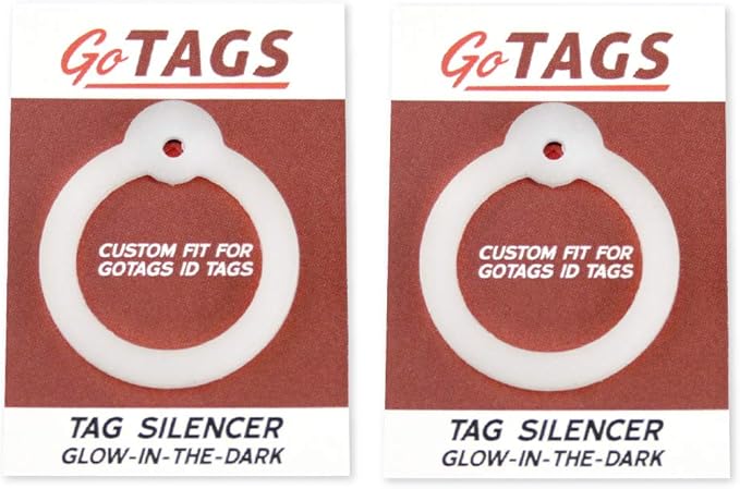 GoTags Dog Tag Silencers, Glow in The Dark Silencer to Quiet Noisy Pet Tags
