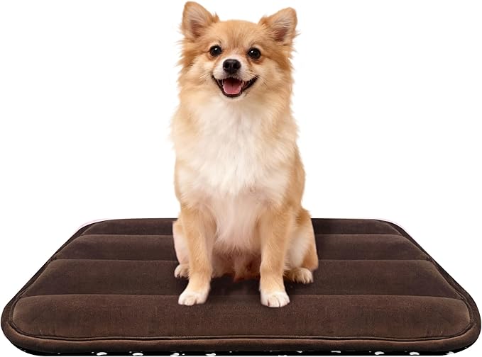 Dog Crate Pad, Ultra Soft & Anti-Slip Kennel Mat, Secure Fit for Metal Crates & Dog Cages, Washable Cozy Bed for Small Medium Large Dogs (Dark Brown, M(28"*16"*1.5"))