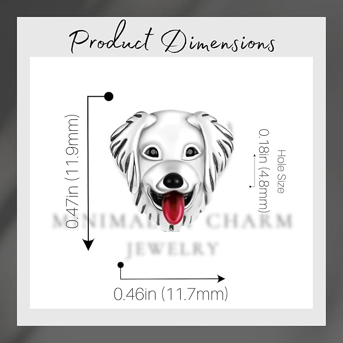 Pet Charm, Cute Dog Charm, Animal Dangle Charm, Sterling Silver Charm, Gift For Women, Friends, Wife, Mother, Christmas, and Halloween, Compatible With Pandora