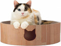 Necoichi Cat Scratcher Bowl for Indoor Cats - Cat Scratching Lounger with Reversible Usability and Extra Comfort for Lounge, Cardboard Bed Couch / (Regular, Oak)