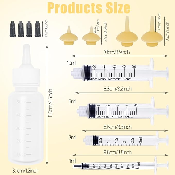 Pet Feeding Bottle and Syringes with Nipples for Small Cat Dog Animals (Model 2)