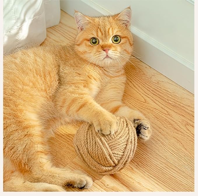 Sisal Rope for Cat Scratchers, Cat Tree,Cat Scratching Sisal Rope Natural Jute Hemp Rope, Ideal for Replace Scratching Post, Repair Cats Tree, DIY Projects 6mm (50m/164 Feet)