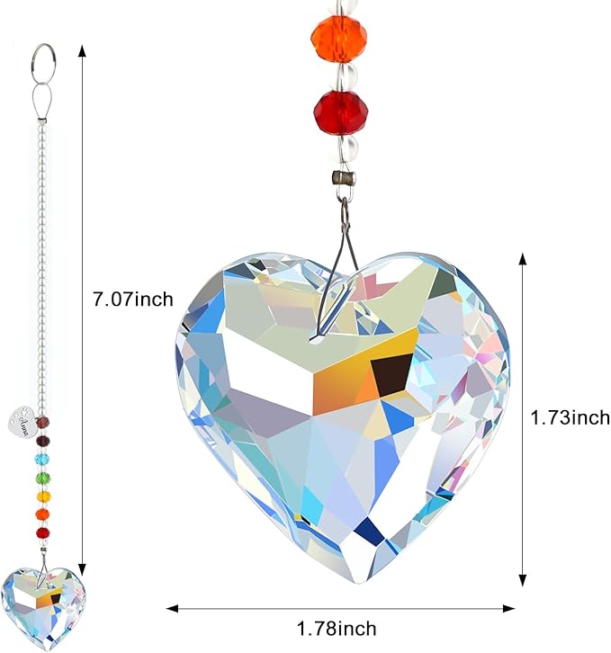 Rainbow Bridge Pets Personalized Crystal Light Catcher Cat/Dog Keepsake Pet Loss Sympathy Gift (Heart)