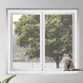 Cat Netting Window Screen Anti-Falling Mesh Fence,High-Security Cat Balcony Protection Net Self-Adhesive Insect Fly Screen with Zipper Opening (White,47x59inch)