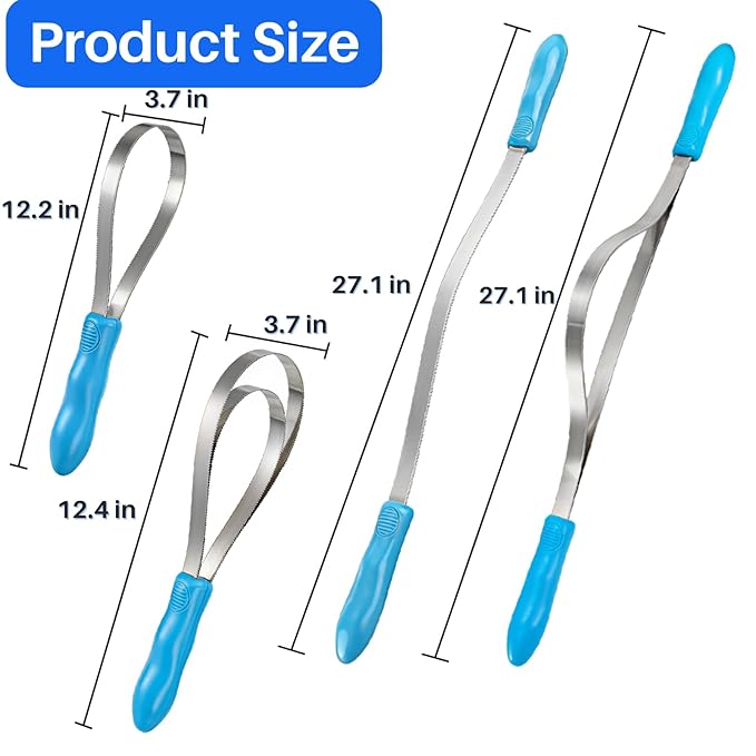 ZENFUN 6 Pc Dual-Sided Dog Shedding Blade, Stainless Steel Grooming Tool for Horse, Cattle, Sheep with Comfort Grip, Curry Deshedder De-Shedding Tool for All Dogs Coat Types (Single Loop Double Loops)