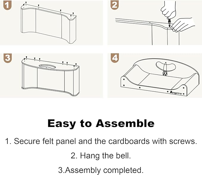 21" Cat Scratcher Bed, Scratcher Couch for Indoor Cats, Cardboard Scratcher Sofa, Durable Scratch Pad with Ball & Catnip, Furniture Protector (Brown, Medium)