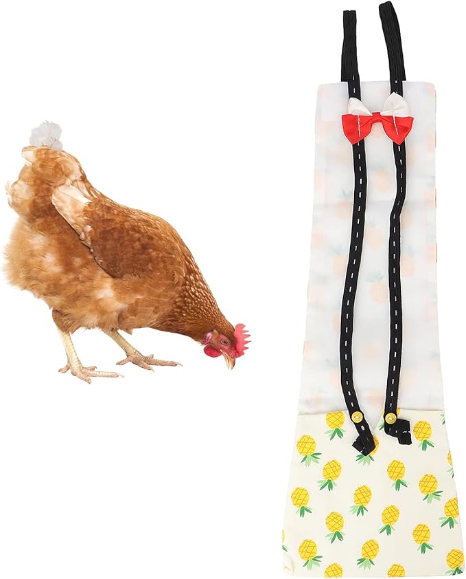 Chicken Diapers, Washable and Reusable Pet Diapers Bow Tie Duck Diaper Duckling Diaper for Poultry Hen Netting Supplies[Pineapple XS]