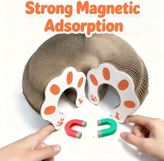 1 PCS Cat Toy Scratch Board,Accordion with Ball,Foldable Design,Boosts Claw Health,cat scratching board toy equipped with balls and bells,a cat toy designed specifically for indoor cats. (1 Psc)