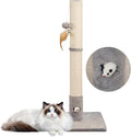 34‘’ Tall Cat Scratching Post with Premium Sisal Rope for Indoor Scratcher Post Tree for Indoor Cat Toy with Mouse Hole, Hanging Ball for Adult Cats and Kittens