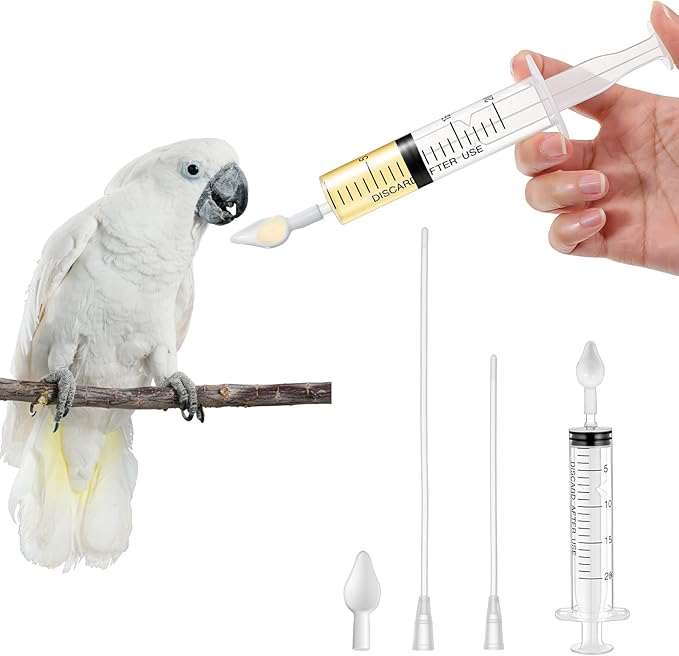 Baby Bird Feeding Syringe, Reusable Manual Bird Feeding Syringe with Spoon Tip and Soft Tube for Milk, Water, Liquid Food, Parrot, Small Pet