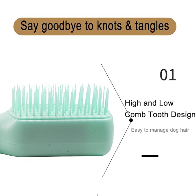 Scalable Small Grooming Dog Brush, Puppy Massaging Hair Brush, for Small Dogs Cats Rabbits of All Hair Types (Mint Green)