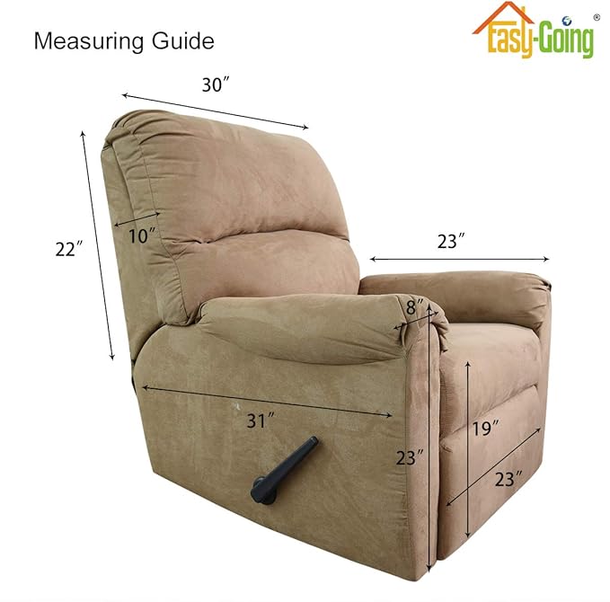 Easy-Going Recliner Chair Slipcover Reversible Sofa Cover Water Resistant Couch Cover Furniture Protector with Elastic Straps for Pets Dog (Recliner 22 inch, Camel/Ivory)