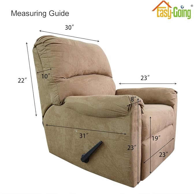 Easy-Going Recliner Chair Slipcover Reversible Sofa Cover Water Resistant Couch Cover Furniture Protector with Elastic Straps for Pets Dog (Recliner 22 inch, Wine/Beige)