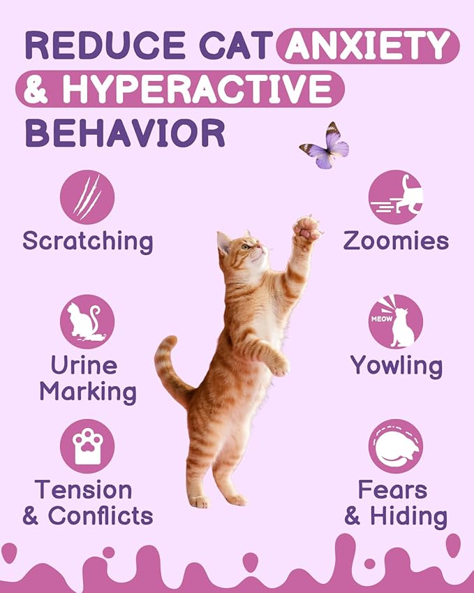 Cat Calming Pheromone Spray - Cat Calming Spray - Reduce Scratching, Fighting, Peeing, Marking - Cat Anxiety & Stress Relief - for Home, Travel, Vet Visits - with Cat Pheromone & Natural Ingredients