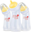 Pet Feeding Bottle,3 Pack Wide Mouth Angled Nursing Bottle, 3 Sizes Nipples with Ventilation Valve Resistant Tearing Perfect for Puppies, Kittens, Small Wildlife(Yellow)
