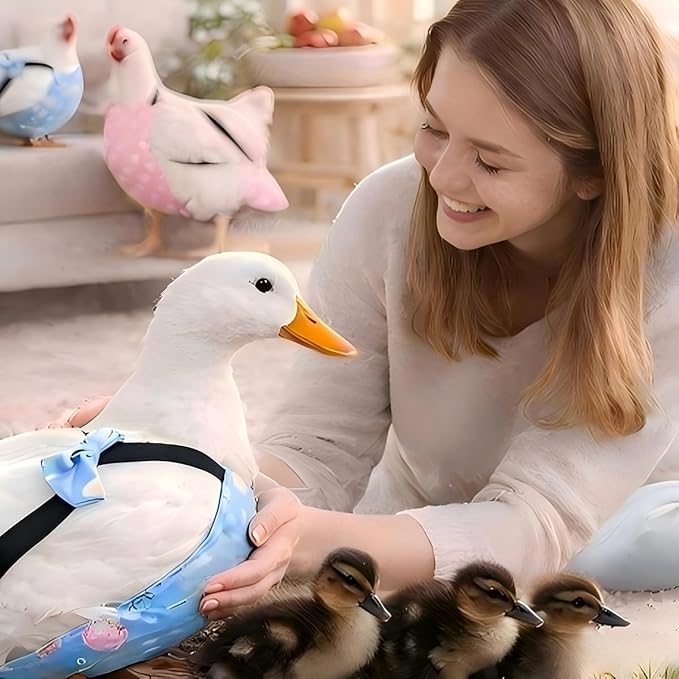 Reusable Chicken & Duck Diaper Covers, Breathable Poultry Diaper for Indoor Interaction, Elastic Strap Design for Comfortable Fit, 4 Pack (M)