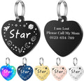 Personalized Dog Tags, Stainless Steel Pet Tags Personalized Cat, Collar Charm Engraved on Both Sides, up to 4 Lines of Custom Text, Multiple Patterns Colors Size Options (Star, Large)