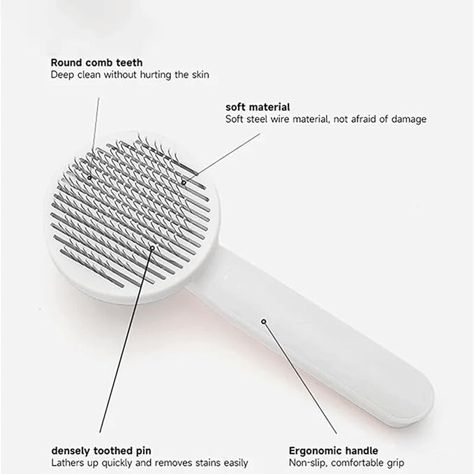 Cat Grooming Brush Slicker Brush for Pet Self Cleaning Hair Removal with Stainless Steel Needles Shedding & De-Matting Tool Hair Remover for Pet Dogs Cats (Blue)