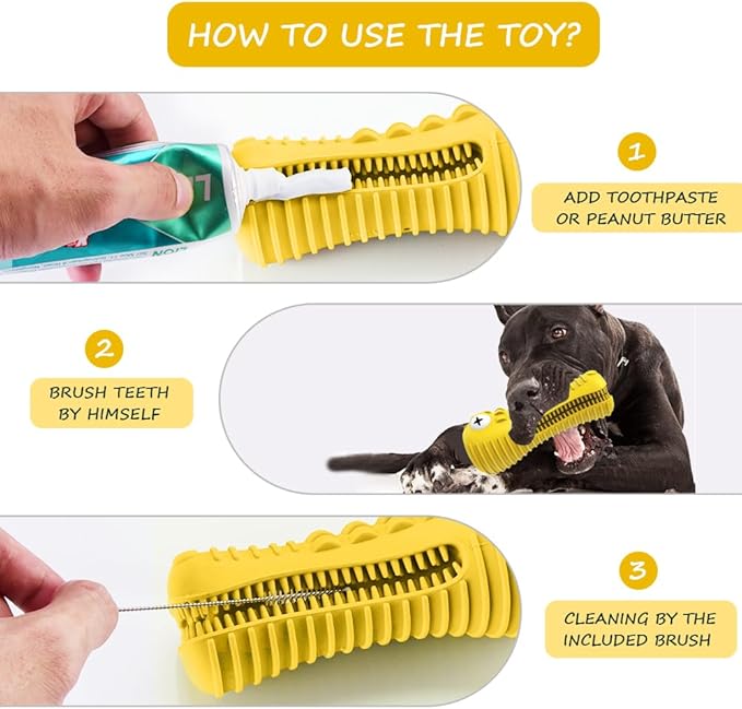 Dog Toys for Aggressive Chewers Large Medium Breed, Indestructible Dog Chew Toys, Squeaky Interactive Tough Extremely Durable, Dogs Toothbrush Toys to Keep Them Busy