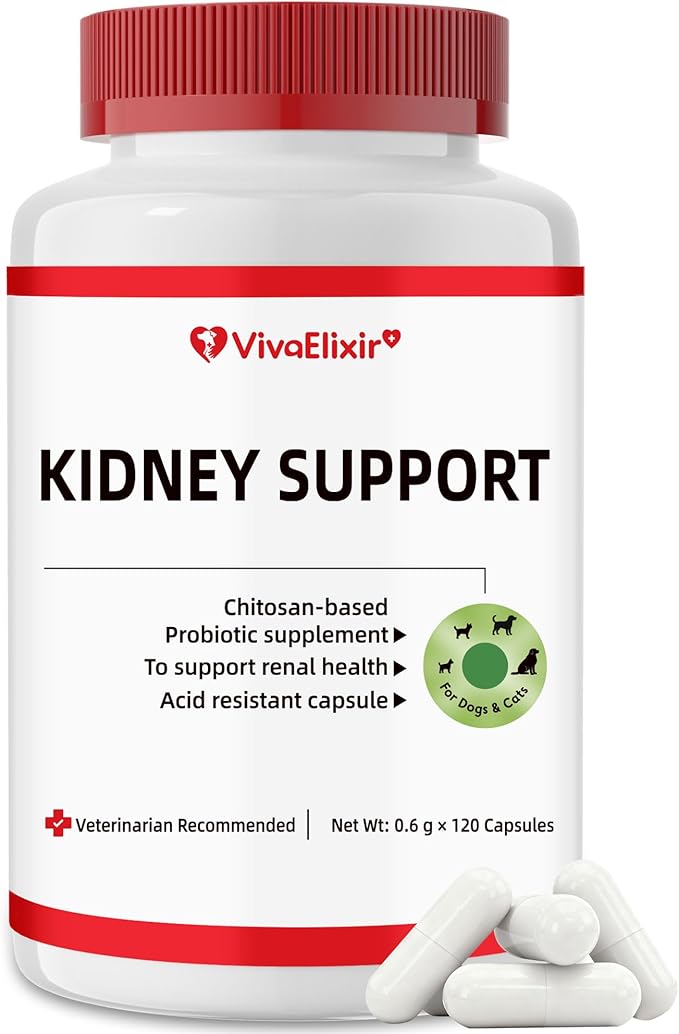 Kidney Health Supplement for Dogs & Cats | Probiotic Pet Wellbeing | Kidney Supplement | Help Support Kidney Function & Manage Renal Toxins | Renal Care Supplement Capsule 120ct