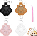 Pet Hair Storage Keychain, Dog Cat Fur Container Collector Keepsake, PU Leather Memorial Keyring, Collar Bag Charms