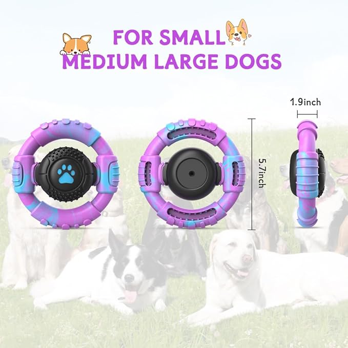 Dog Toys for Aggressive Chewers Large Medium Small Breed, Indestructible Durable Tough Dog Chew Toys to Keep Them Busy, Nylon Rubber Interactive Dog Toys
