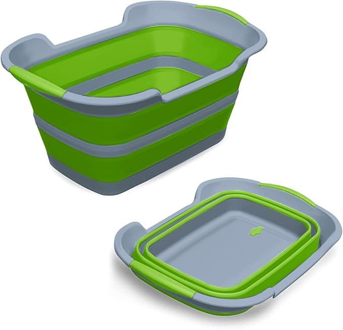 ddLUCK Multi-Functional Collapsible Pet Bathtub with Drainage Hole, Portable Indoor Outdoor Foldable Washing Tub Bathing Tub Small Pets Bathtub for Puppy Small Dogs Cats (Green)