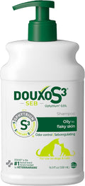 Douxo S3 Seb Shampoo, Contains 0.5% Ophytrium, Odor Control & Seboregulating, For Oily to Flaky Skin, Seborrhea, For Dogs and Cats, 16.9 fl. oz. (500mL)
