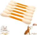 Cotton Swabs Cat with Catnip, 6 Pk Giant Kitten Chew Sticks for Indoor Boredom, Durable Dental Teething Ropes, Big Interactive Felt Kitty Kicker Play Lover Gift Accessories (Yellow)