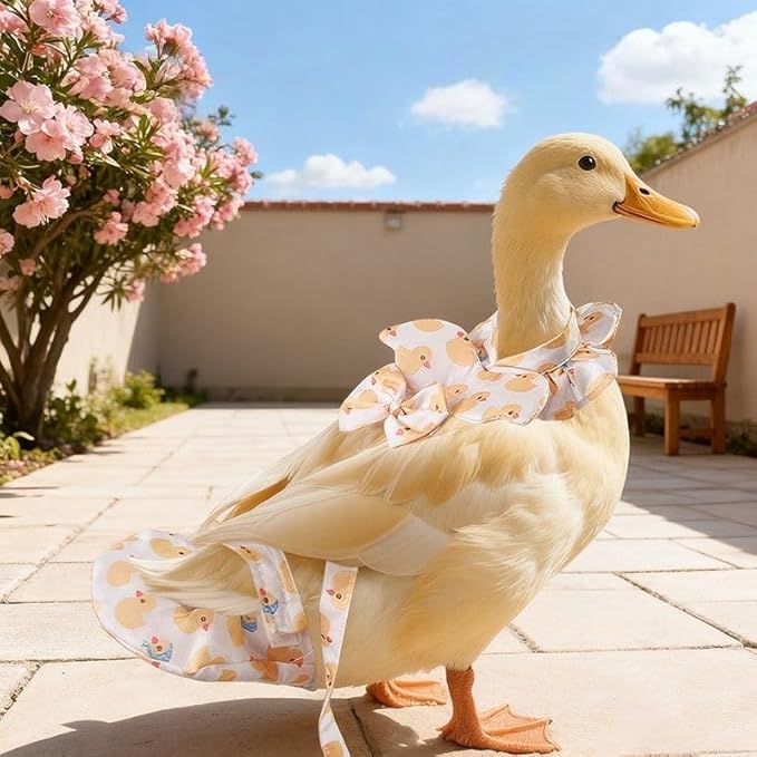 Chicken Diapers for Hens, Roosters, Diapers for Ducks with Walking Leash, Reusable Pet Duck Diapers Chick Clothes Waterproof Poultry Nappies for Geese Pet Ducks Chicken-Yellow Duck, L