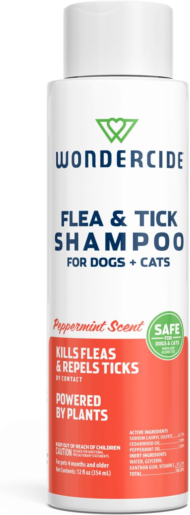Wondercide - Flea & Tick Shampoo for Dogs and Cats - Flea and Tick Killer Treatment with Natural Essential Oils - for Pets Over 4 Months - Powered by Plants - 12 Fl oz