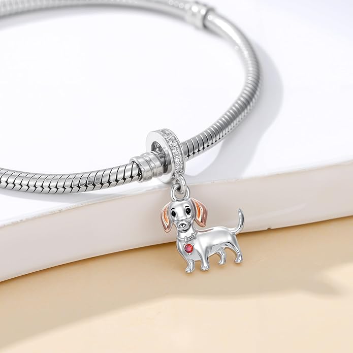 SIMONLY Animal Charms for Bracelets 925 Sterling Silver Highland Cow/Axolotl/Dragon/Dog/Cat Charms Animal Beads for Jewelry Making for Women Christmas Mothers Day Gifts