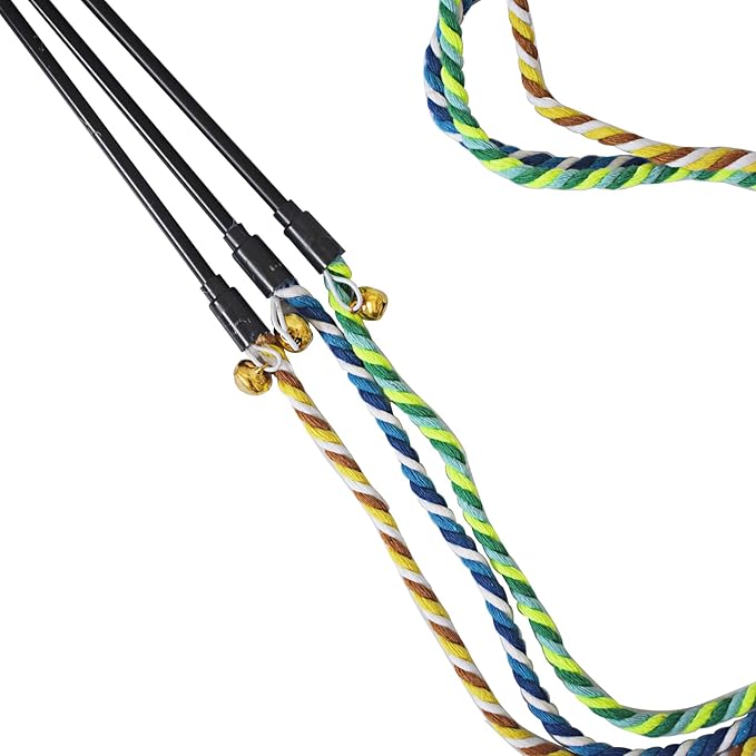 Cat Wand Toys, 3 PCS String Kitten Toys Colorful Hemp Rope Kitten Stick Kitty Teaser Wand Interactive Cat Toys for Indoor Playing