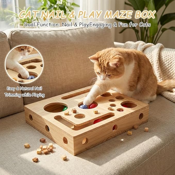 2026 New Cat Scratch Puzzle Enrichment Box, Cat Nail File Box with Sandpaper Inside, Toy Gift for a Cats That Hates Having Its Nails Trimmed, Stress-Free Alternative to Trimming Nails