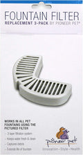 Pioneer Pet Replacement Filters for Ceramic & Stainless Steel Fountains, Raindrop Filters (3 Filters),White