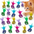 SunGrow Mylar Crinkle Balls with Feathers, 2.5-Inches, Shiny Stress Buster Crinkler, Suitable for Multiple Cats' Engagement, Ideal for Kittens and Grown-up Cats, 20-Pcs