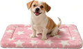 Dog Bed Mat, Reversible Crate Pad & Cute Dog Bed - Machine Washable Kennel Mat with Ultra Soft for Small Dogs (Big&Small Stars Pink, 24" L*18" W*1.5" Th)