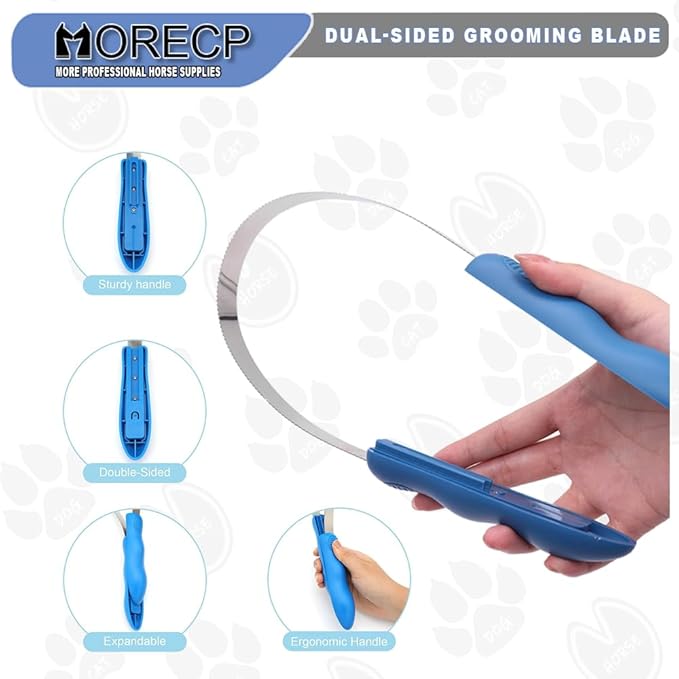 4pcs Hoof Pick Brushes&1pcs Dual-Sided Shedding Blade,horse shedding tool with Stainless Steel Blade,Shedding Tools for dogs,horses and other long hair animals
