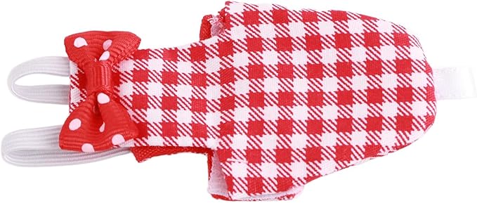 Bird Diaper Red Cotton Adjustable Parrots Pilot Suit for Macaw Budgies Safe Soft Comfortable for Parakeet 1x Bird Diaper (25.5cm Red Plaid)