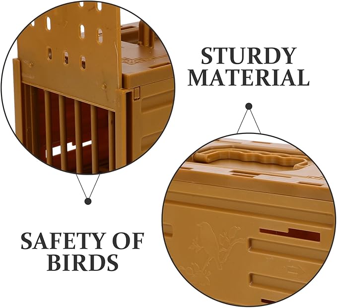 SUPVOX Portable Bird Carrier Cage for Small Parrots and Parakeets Lightweight Plastic Travel Transport Crate with Handle Hanging Bird Cage Suitable for Cockatiels