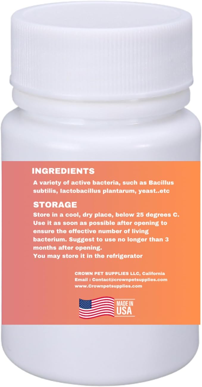 Avian Probiotic Powder – 20 Billion CFU with Beneficial Bacteria – Supports Gut Health, Digestive Balance, Nutrient Absorption, Endurance & Feather Growth for All Types of Birds 50g