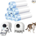 Cat Litter Bags 120 Count, 26.37"X15.74" Drawstring Close Litter Box Liners for Automatic Litter Box,Thick Cat Poop Bags,Easy to Clean,Heavy Duty Robot Bag for Self-Cleaning Box