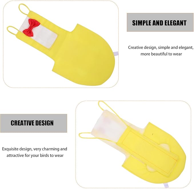 Healifty Parrot Bird Diaper Breathable Pet Bird Suit with Bowknot Flight Clothes Yellow L Size