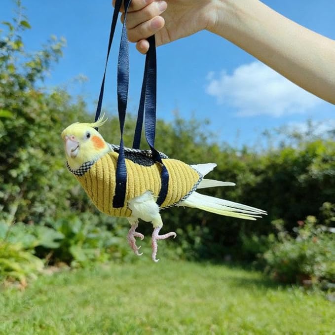 Portable Bird Traval Carrier Bag, Ultra-Soft Bird Diaper Flight Suit for Small Medium Parrots, Escape Resistant Outdoor Harness Vest, for Daily Outdoor & Nail Trimming, Ideal Gift for Birds Lovers