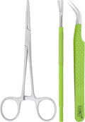 HADIZ Tick Flea Remover Tool Tweezer & Forceps Set for Dogs Cats & Humans Stainless Steel Tick Removal Kit Safe & Effective Tick Puller
