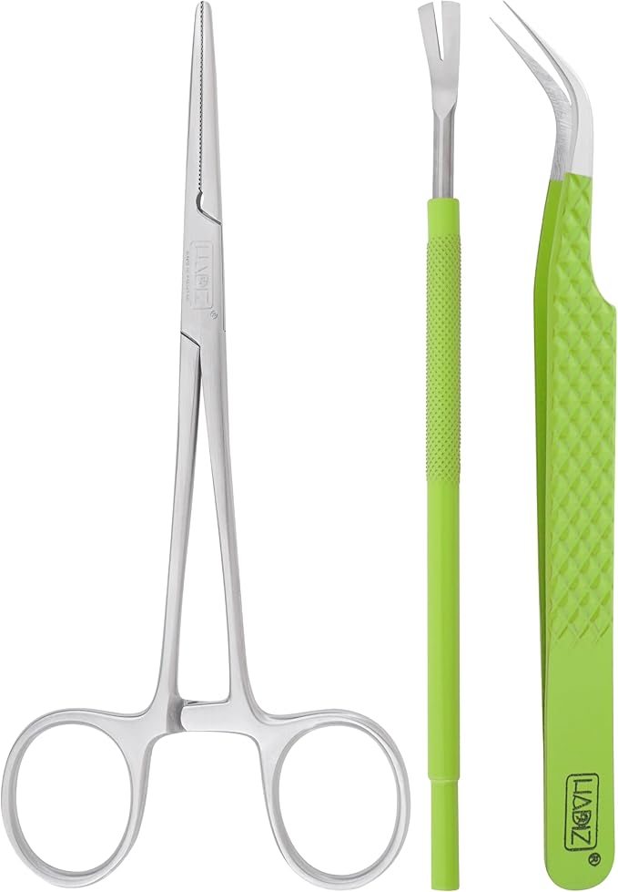 HADIZ Tick Flea Remover Tool Tweezer & Forceps Set for Dogs Cats & Humans Stainless Steel Tick Removal Kit Safe & Effective Tick Puller